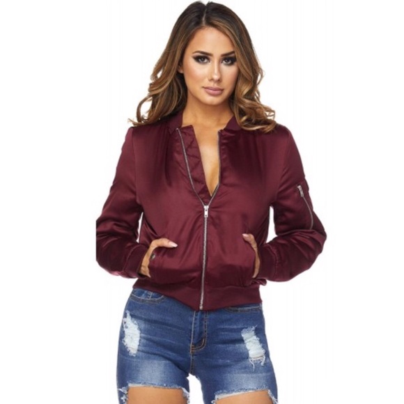 💥 CLEARANCE Quilted Satin Zip Front Bomber Jacket - Picture 2 of 8